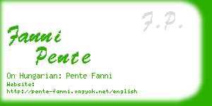 fanni pente business card